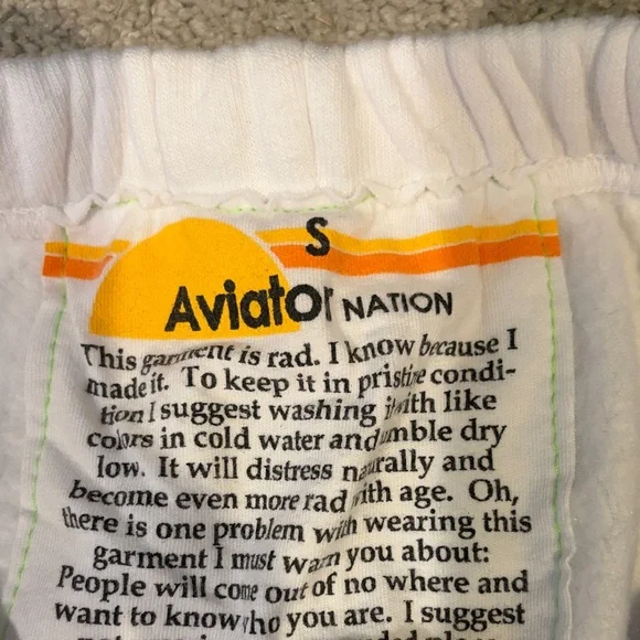 Aviator Nation white sweatpants BRAND NEW - Picture 4 of 7